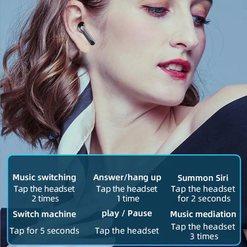 Earphone Bluetooth Wireless Headphone  Waterproof Earbuds Headset Hearing Aids With Mic Handfree